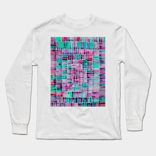 Watercolor abstract rectangles - purple and turquoise Long Sleeve T-Shirt